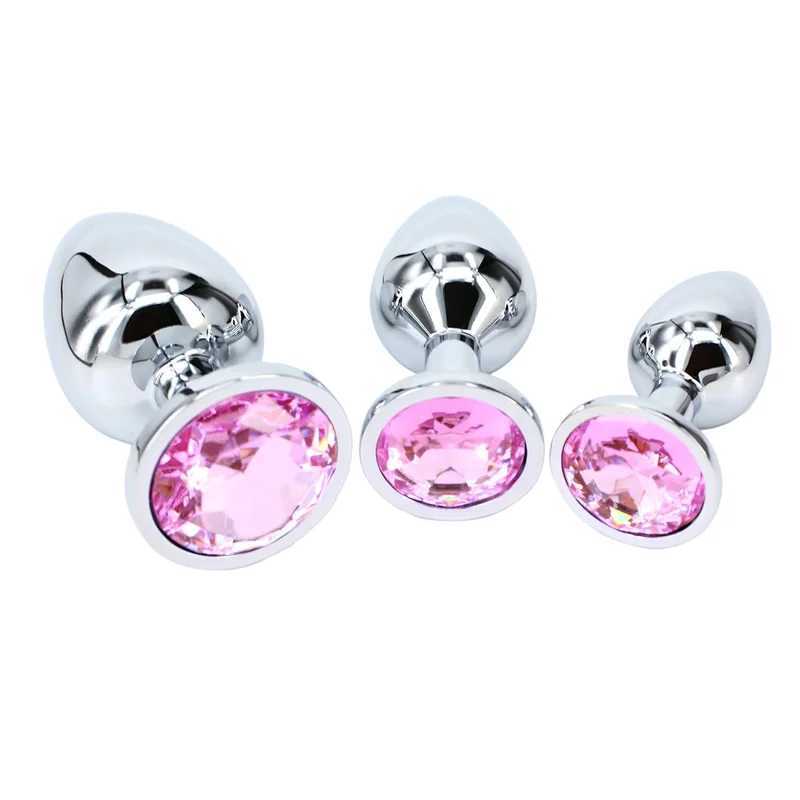 3 Pcs Steel Attractive Butt Plug Anal Bdsm Jewelry, 3 Size Same Color