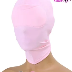 1474DL Spandex Bondage Hood with Blindfold - Pink Sensory Deprivation Mask