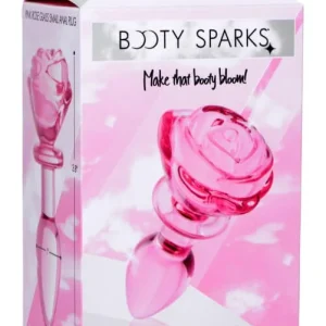 Booty Sparks Pink Rose Glass Small Anal Plug