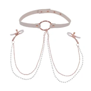 Peaches N Creame Collar w. Nipple Clamps