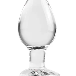 Adam and Eve Red Heart Gem Glass Anal Plug