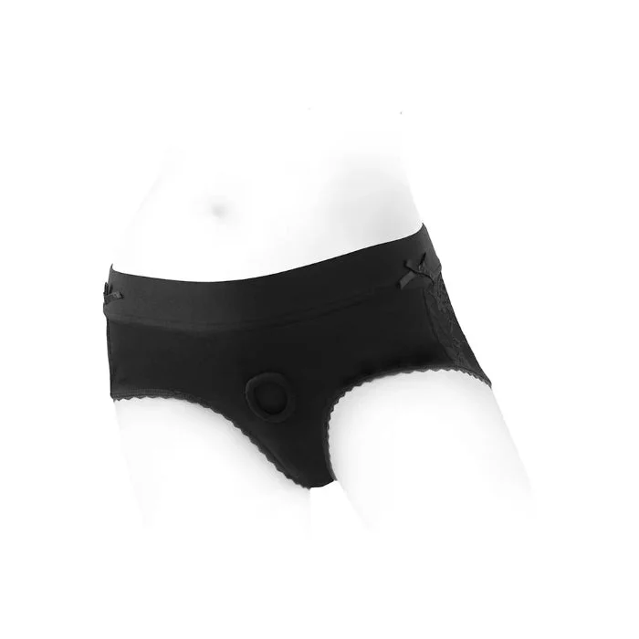 SpareParts Bella Cleavage Booty Short Strap-On Underwear Style Harness With Removable Garters