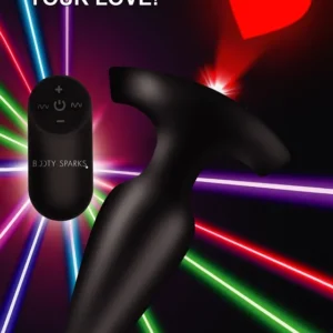 28X Laser Heart Silicone Anal Plug with Remote – Small