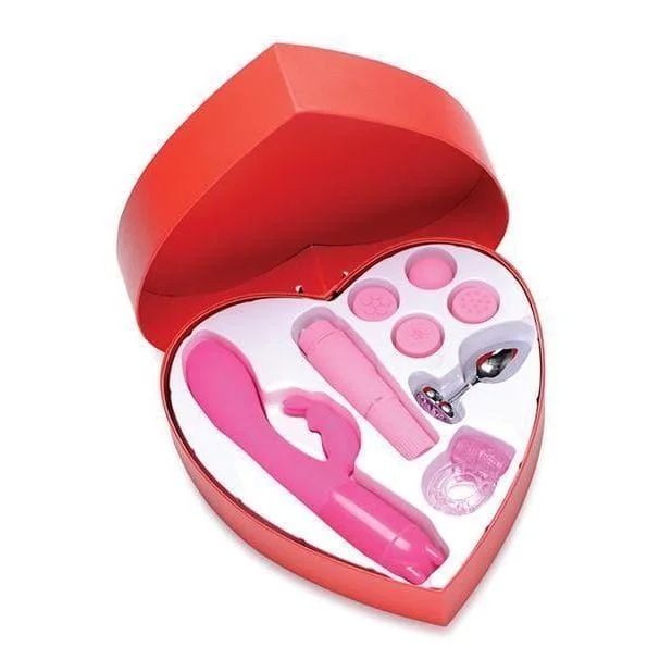 Frisky Passion Deluxe 4 Piece Kit with Heart Gift Box - Pink
